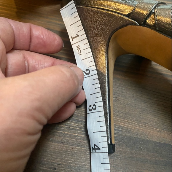 Via Spiga Heels Leather Sandals Sz 10 Granite - Picture 8 of 11